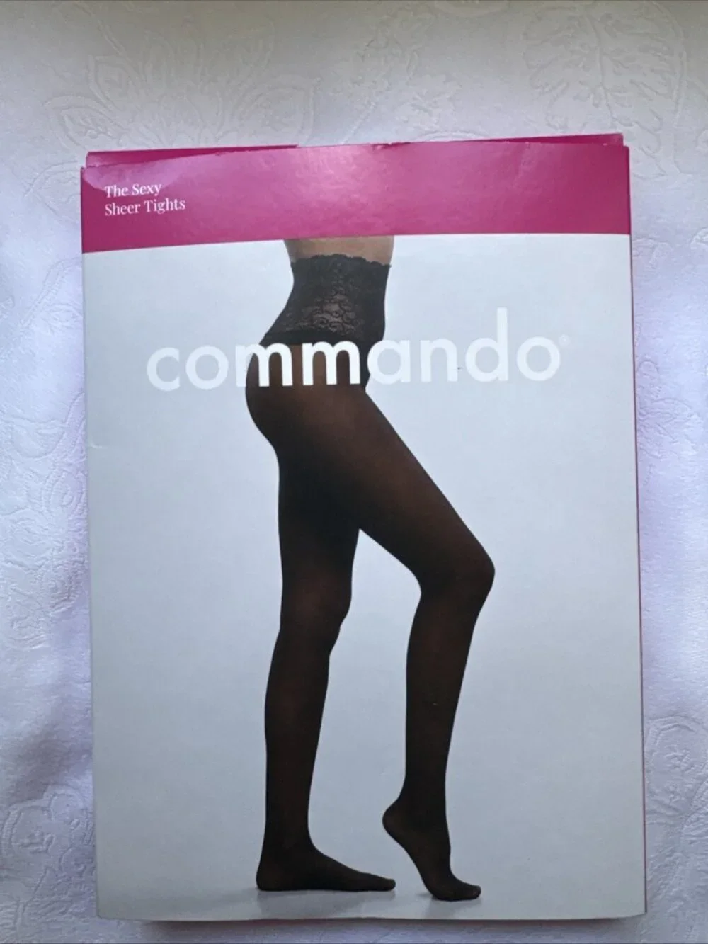 Commando The Sexy Sheer Tights H10T14 Black S Small Hi Lace Waist MSRP $44 NEW